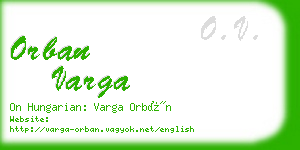 orban varga business card